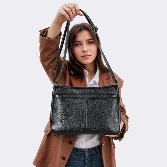 Stylish Women's Crossbody Handbag in Premium Black Leather – All-Day Comfort - Picture 8 of 8